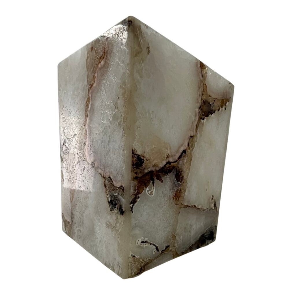 Agate Onyx Square Bathroom Toothbrush Holder Vanity Tumbler Stone NWOT